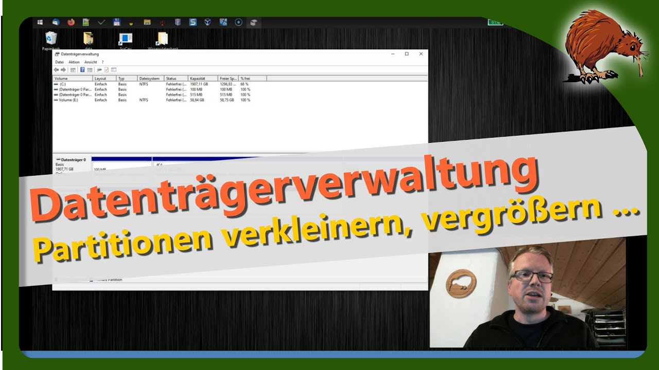 Datenträgerverwaltung in Windows – Partitionen aufteilen, zusamenführen,vergrößern, verkleinern