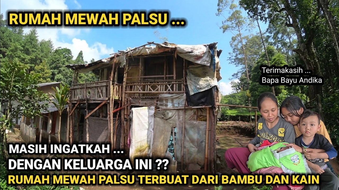RUMAH MEWAH PALSU TERBUAT DARI BAMBU DAN KAIN SPANDUK DENGAN HARGA LERATIF MURAH