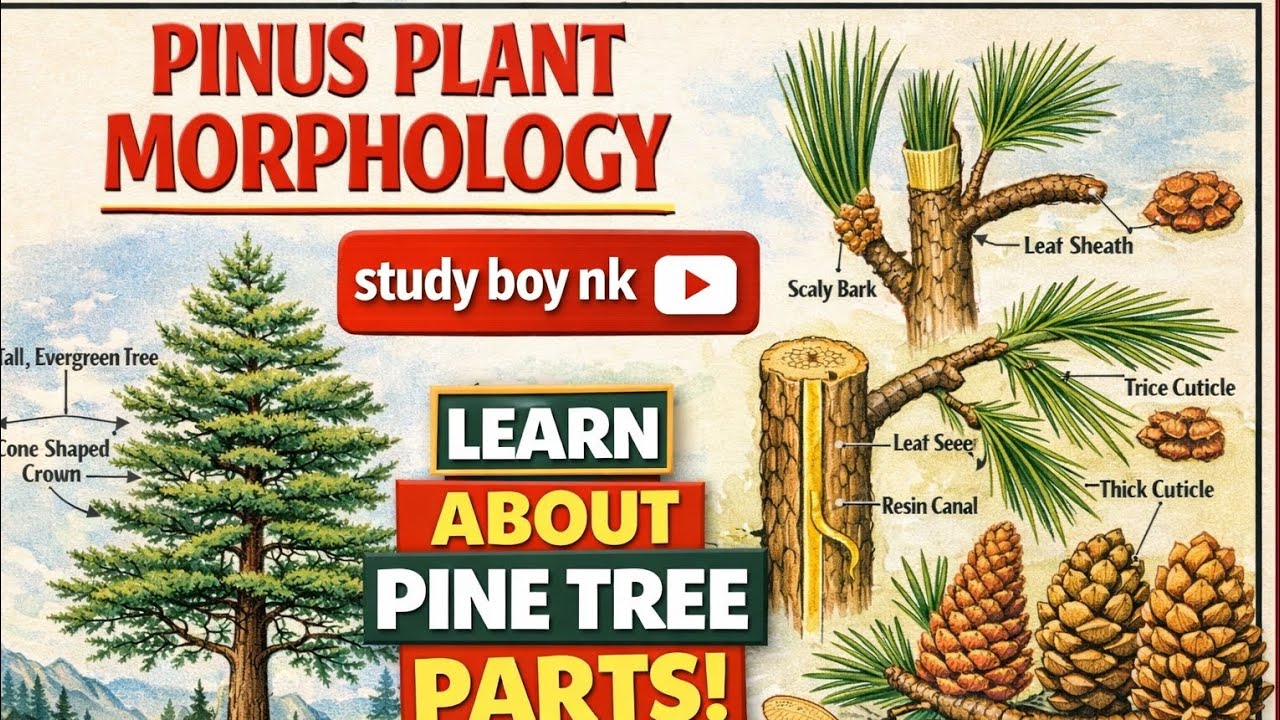 Pinus plant morphology || Important chapter || Study boy nk || पाइनस study 