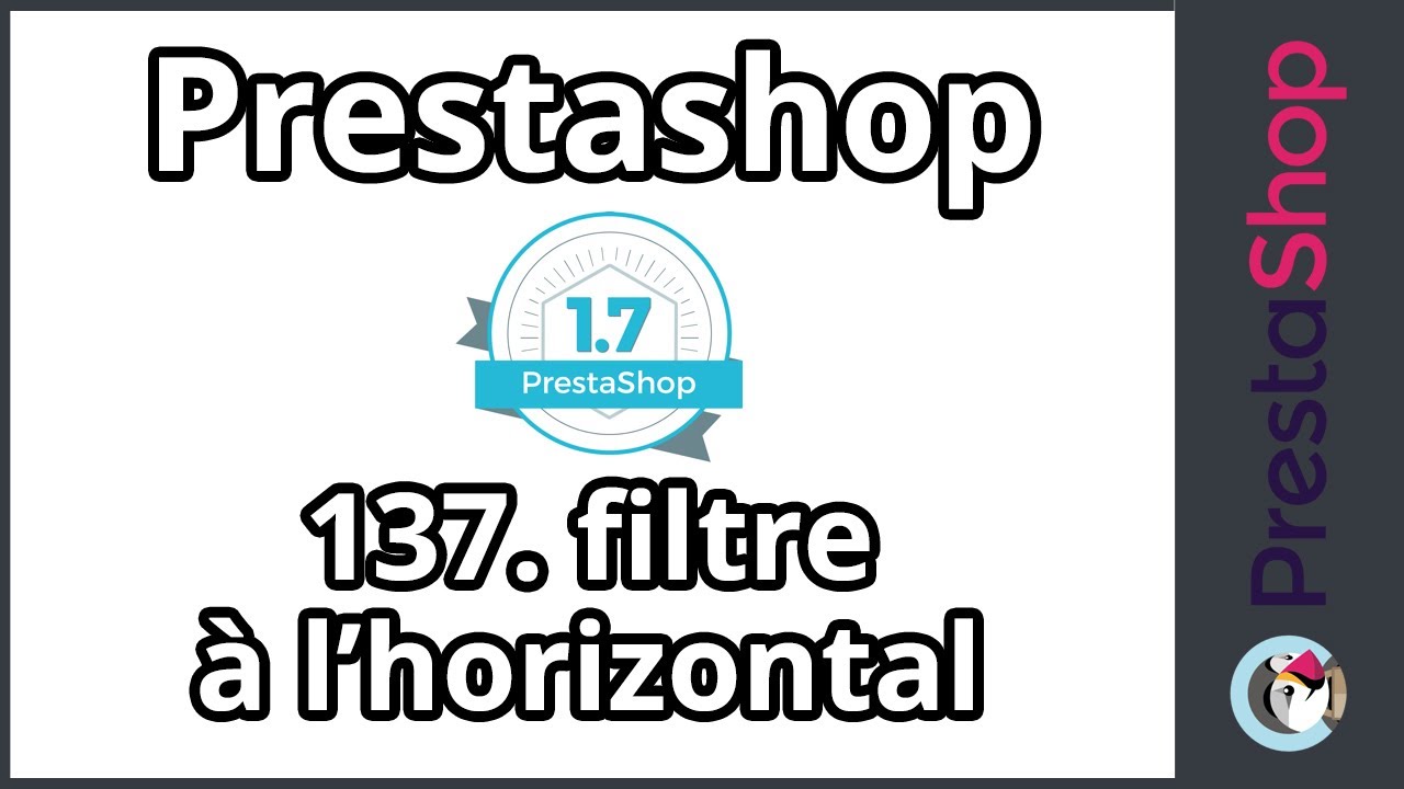 Tuto PrestaShop 1.7 - Filtre à l'horizontal (ép. 137)