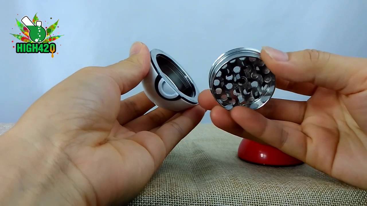 High420 Online Headshop Pokeball Grinder herb weed grinder 3 stage grinder metal herb grinder