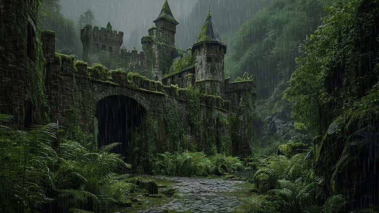 Heavy Rain in an Old Castle 🌧️ Fall Asleep Fast  Deep Sleep, Stress Relief, Insomnia Therapy