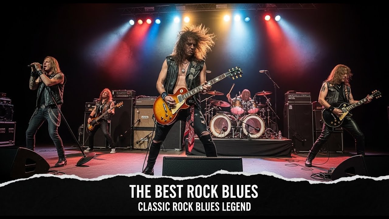 Jimi Hendrix, Clapton, ZZ Top, B B King, Muddy Waters – Classic Rock Blues with Powerful Guitar