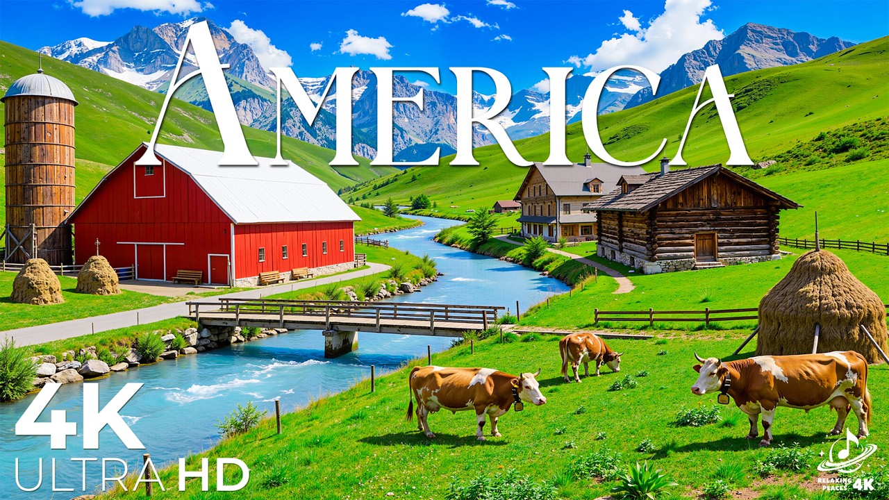 Америка 4K UHD 🇺🇸 Потрясающая сельская местность, горы и живописные речные пейзажи