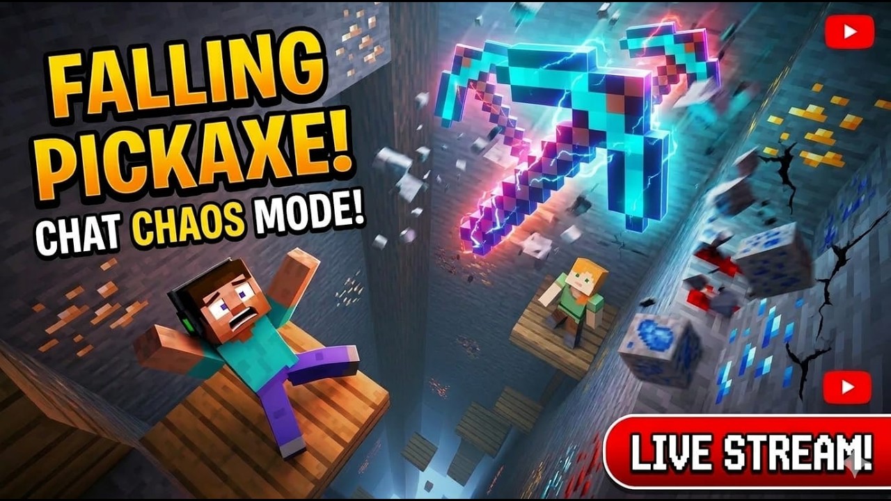 Falling Pickaxe Minecraft Live | #shorts #live #livestram #shortfeed live #minecraft #shortslivefeed