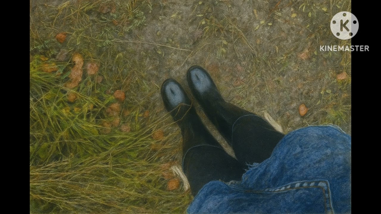 Images of a girl with her ghibli style rain boots