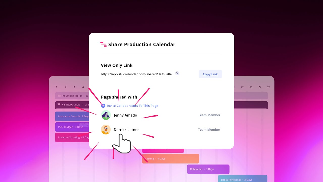 Sharing Gantt Charts & Inviting Collaborators | Production Calendar Tutorial