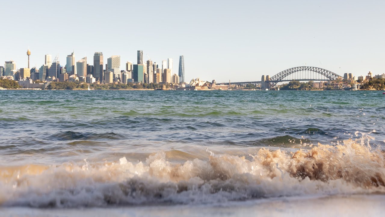SYDNEY HARBOUR Relaxing waves, soothing beach (ASMR, Study, Sleep)