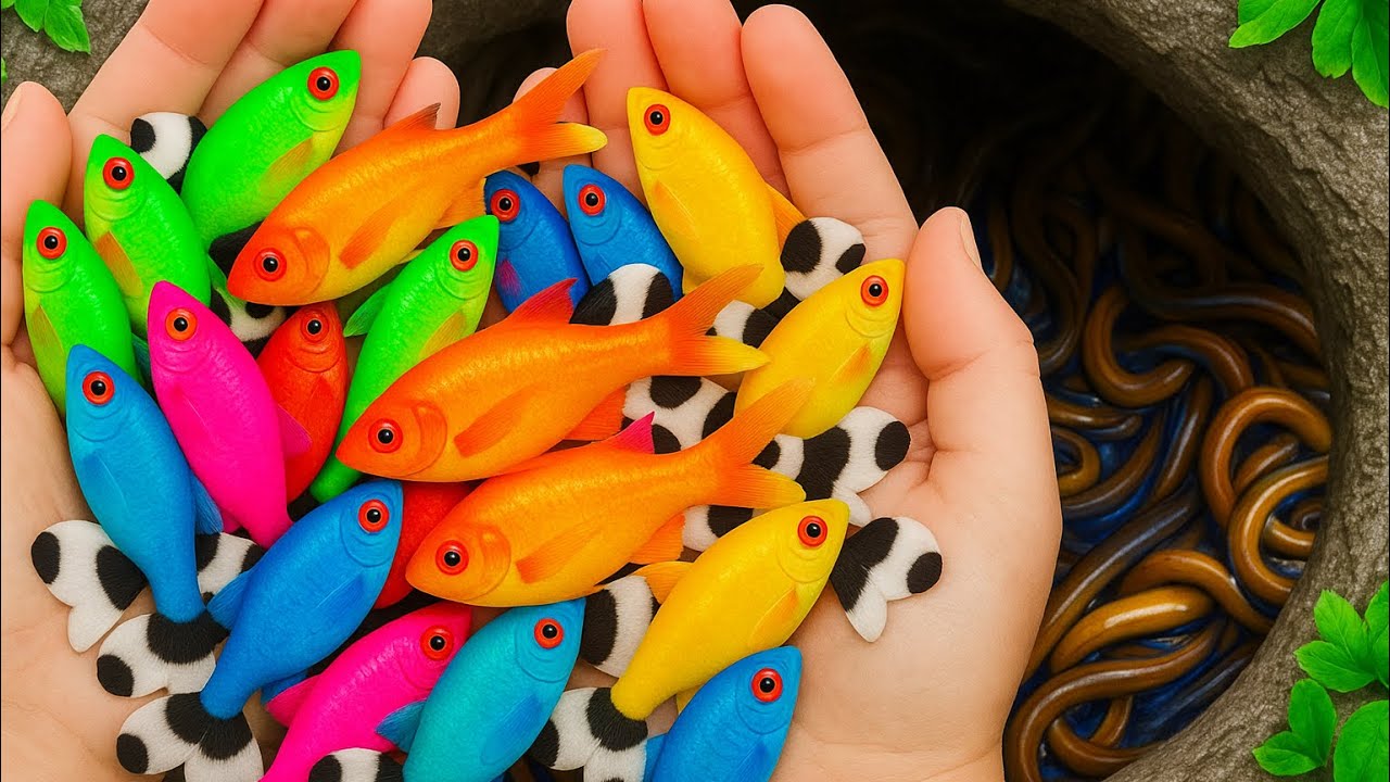 Catching Betta Dragon Hidden Deep in Giant Colorful Eggs#fishcatching#funny#fishpetfun#ytshorts 