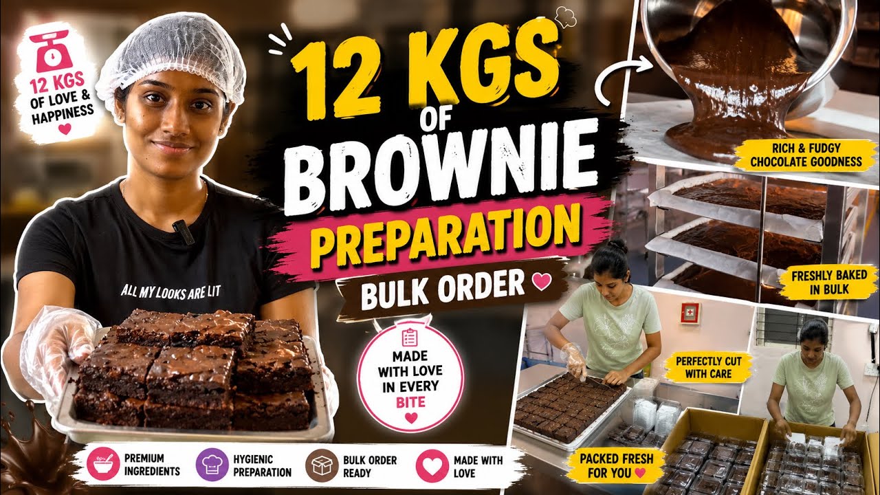 🍫12 Kgs of Brownie Order👩‍🍳| Bulk Brownie Preparation | cleaning #tamilvlog #tamil #baking 