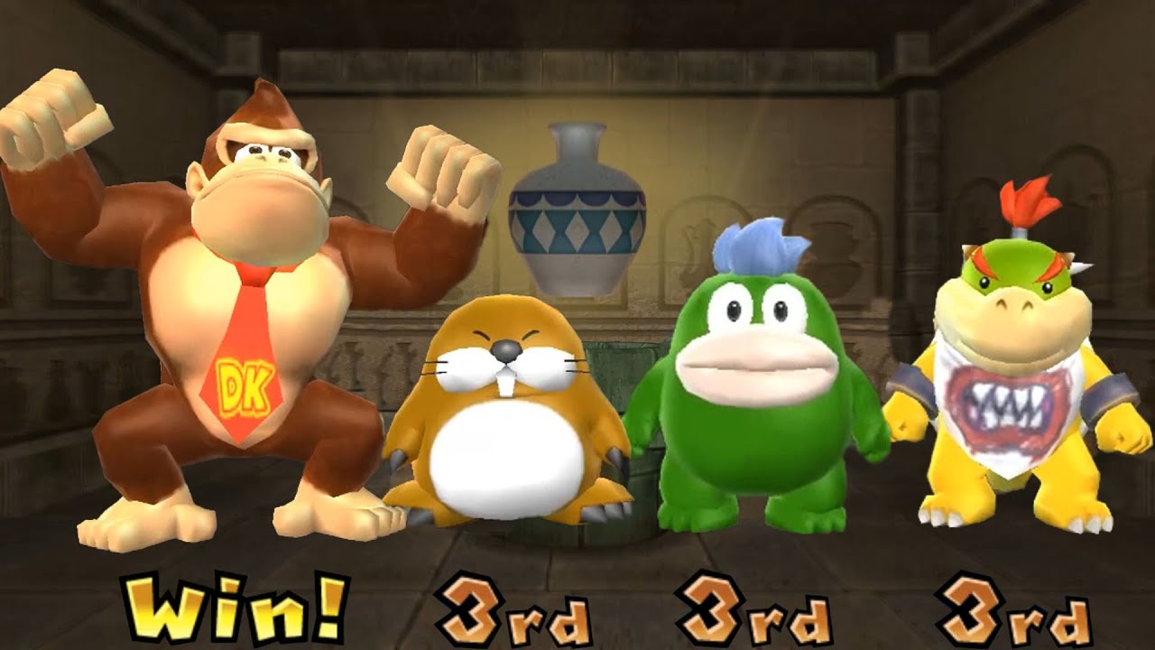 Mario Party 9 Minigame - Donkey Kong Vs Monty Mole Vs Spike Vs BowserJr