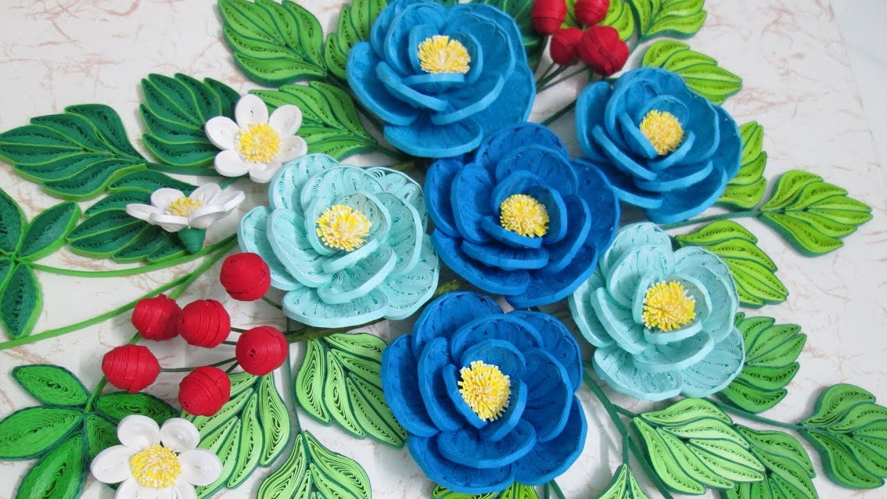 Tutorial DIY Quilling Camellia Flower Paper