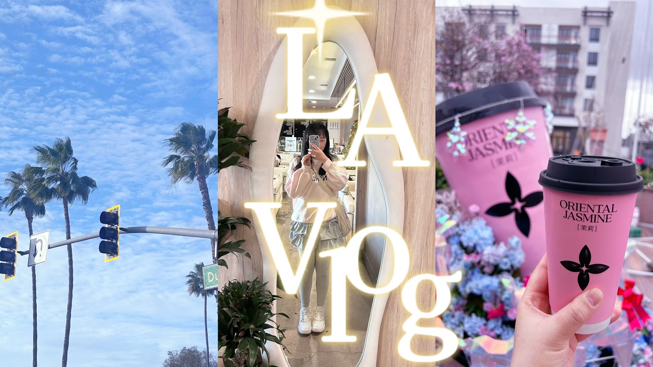 los angeles travel vlog: Molly Tea/BTS/kpop shopping/Chinese buffet/The Broad Museum/cute food