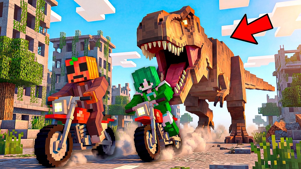 UN DINOSAURIO Nos PERSIGUE en Minecraft!