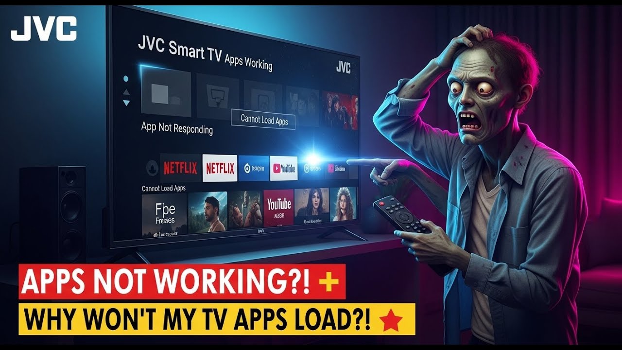 Как исправить ошибки в приложениях JVC TV (Netflix, YouTube, Hulu не загружаются)