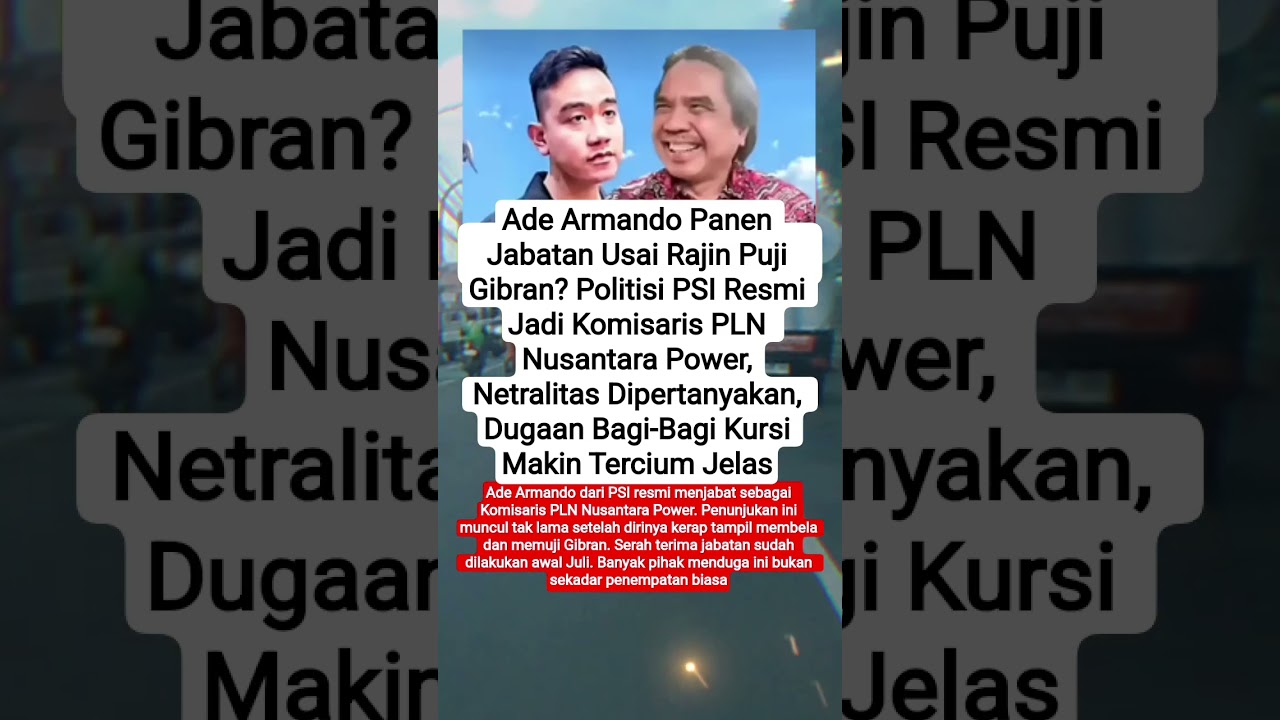 Ade Armando Panen Jabatan Usai Rajin Puji Gibran #shorts #viralvideo