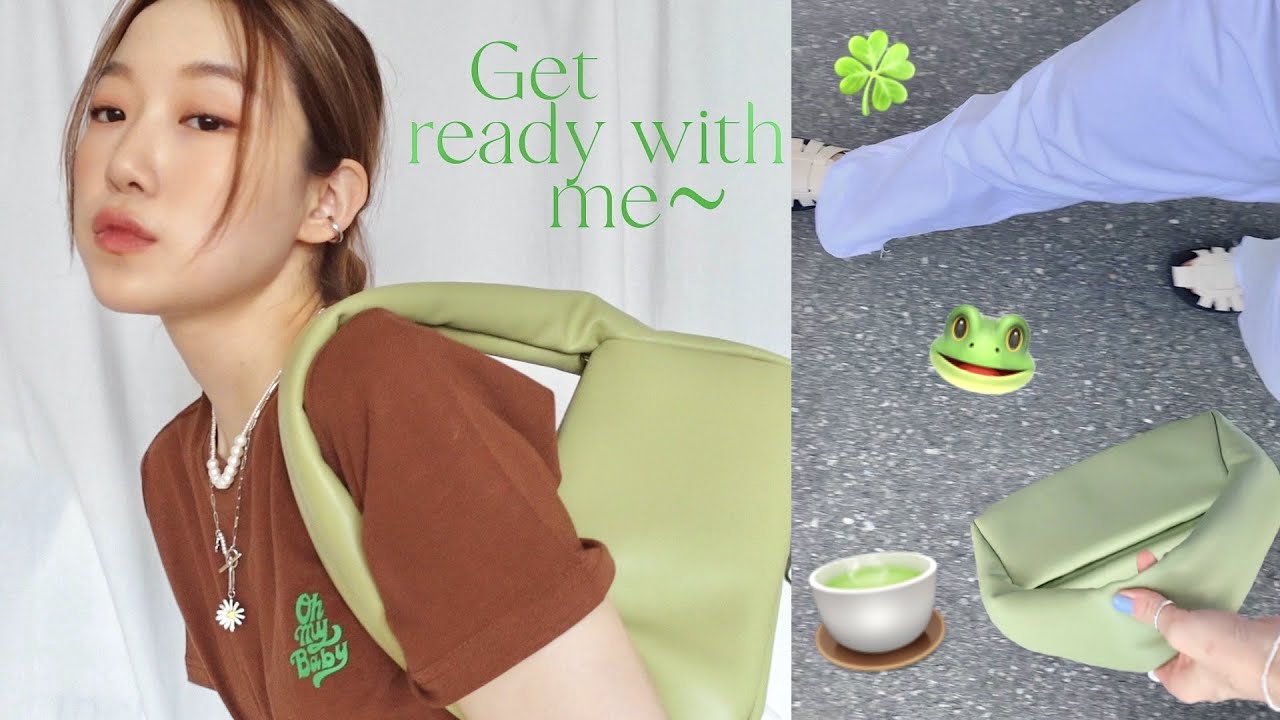 GRWM 그린으로 시작해 그린으로 끝나는 영상 🐸요즘 최애템들로 데일리 메이크업 & 그린 포인트 룩 | Inghwa