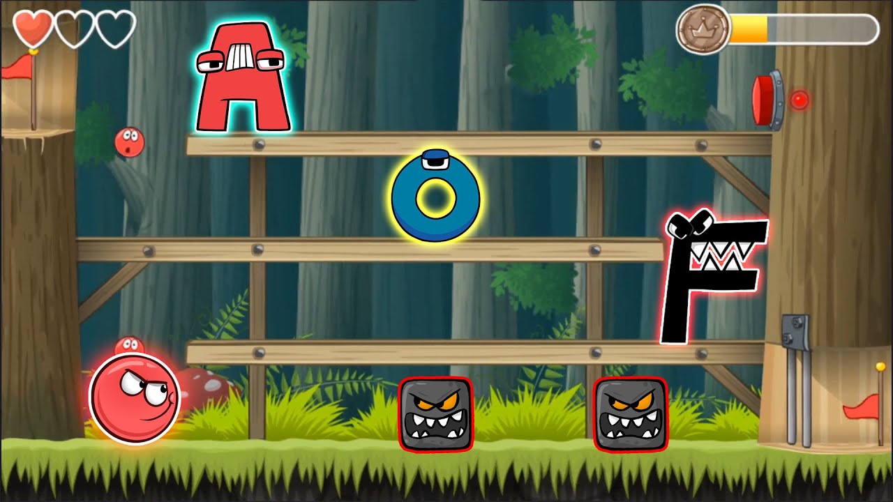 Red Ball 4 vs Alphabet Lore in Jungle