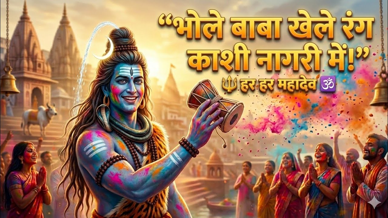 🙏भोले बाबा खेले रंग काशी नागरी में || Har Har Mahadev Holi Bhajan #bholenath #song 