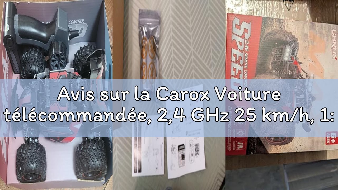 Avis sur la Carox Voiture télécommandée, 2,4 GHz 25 km/h, 1:18 Off Road Monster Truck avec Phare et