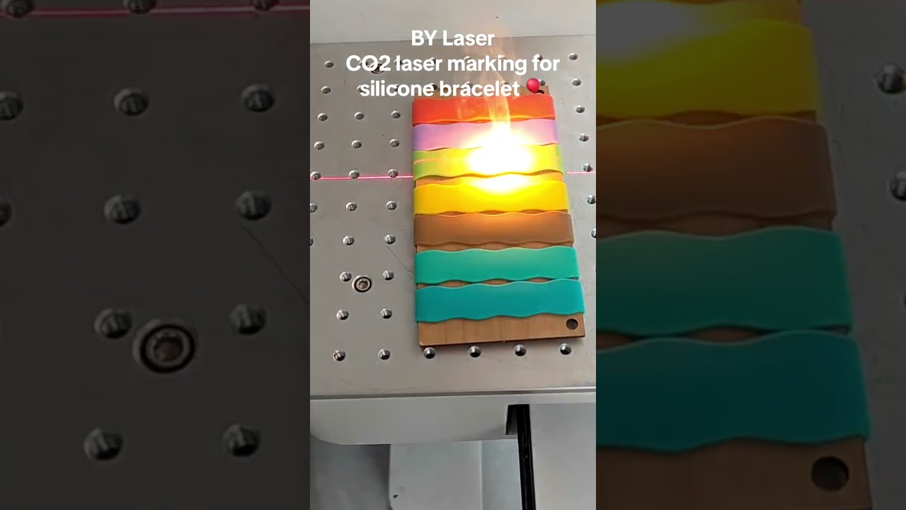 BY laser CO2 laser marking machine-silicone bracelet marking  #lasermarkingmachine #co2lasermarking