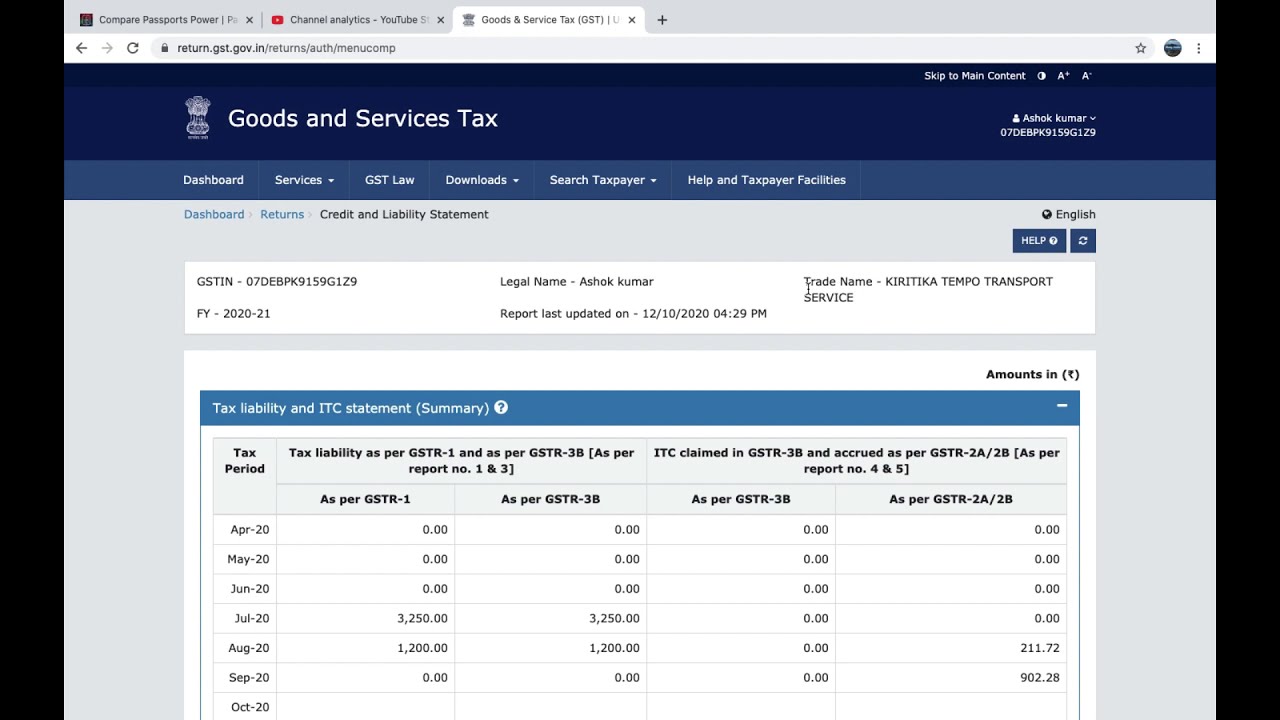 How to check Tax liabilities and ITC comparison || New Update In GST