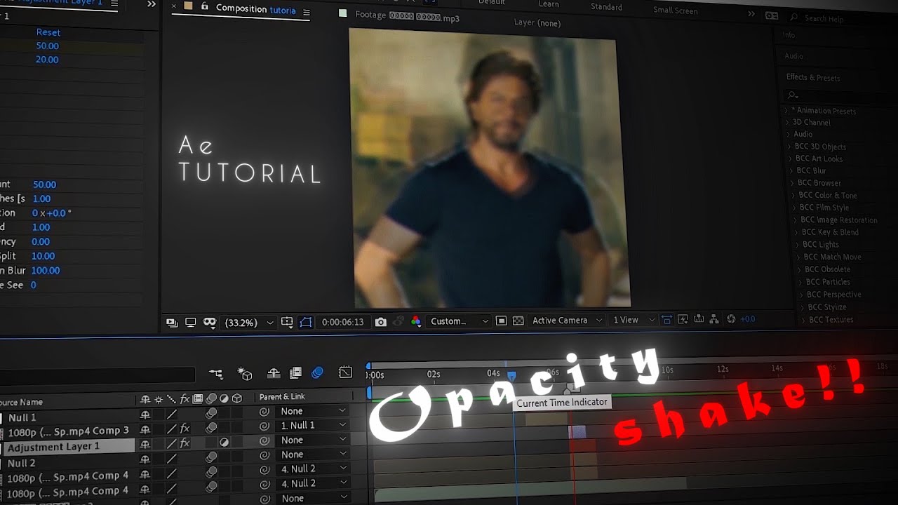 Opacity shake on After Effects [TUTORIAL]