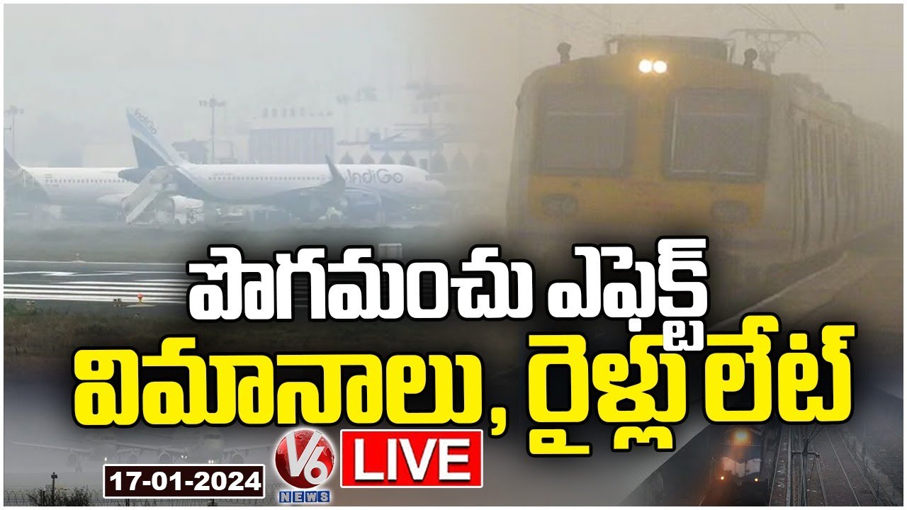 Live : Dense Fog In North India Aeroplane And Train Delays | V6 News