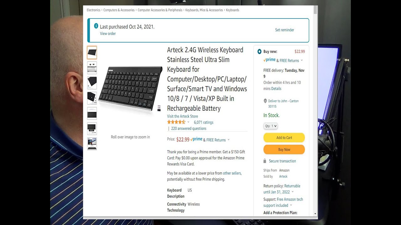 Product Review Arteck 2.4G Wireless Keyboard Stainless Steel Ultra Slim Keyboard for Computer