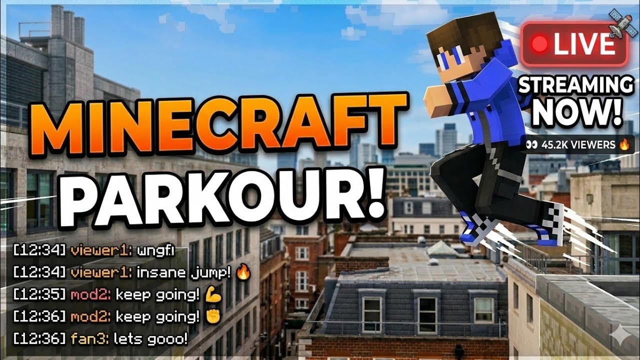 Minecraft Parkour live! Can I make this jump? 🏃‍♂️💨