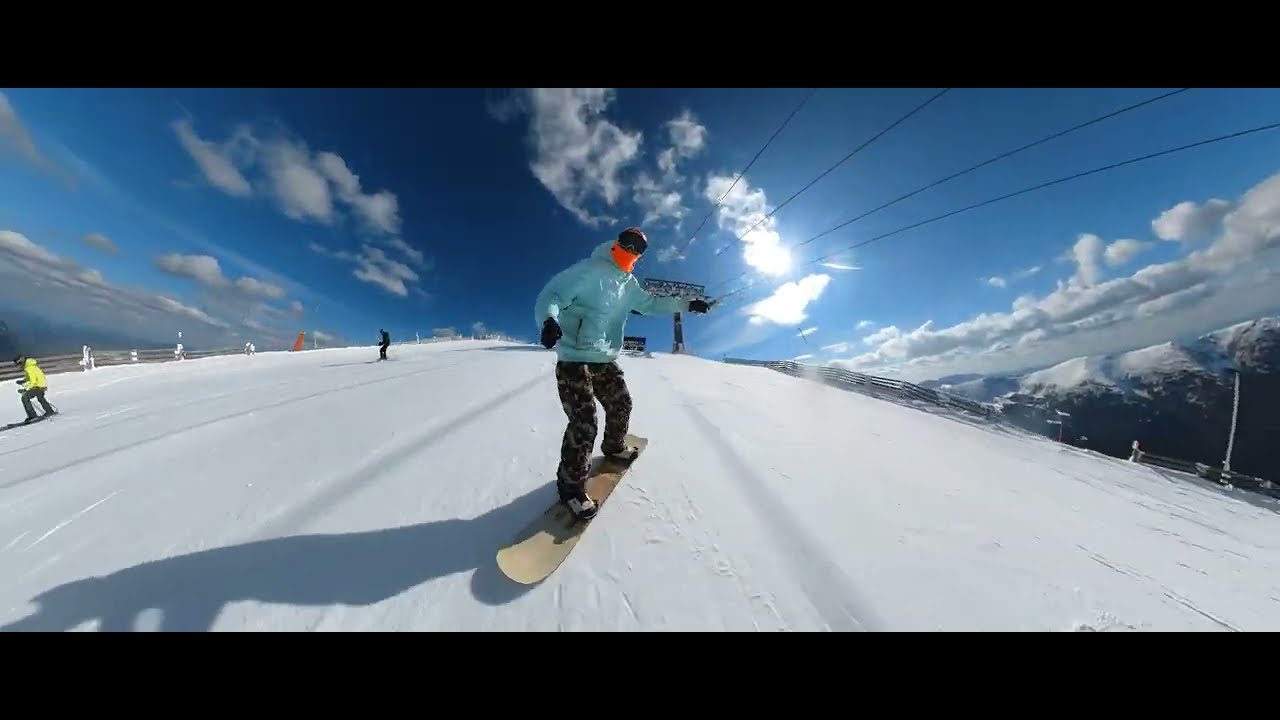 Full run Jasna Chopok to Lucky longest run in Central Europe snowboarding.