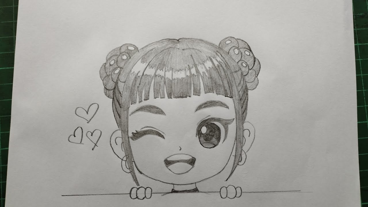 How to draw zoey | k-pop demon hunters | cute chibi pencil drawing