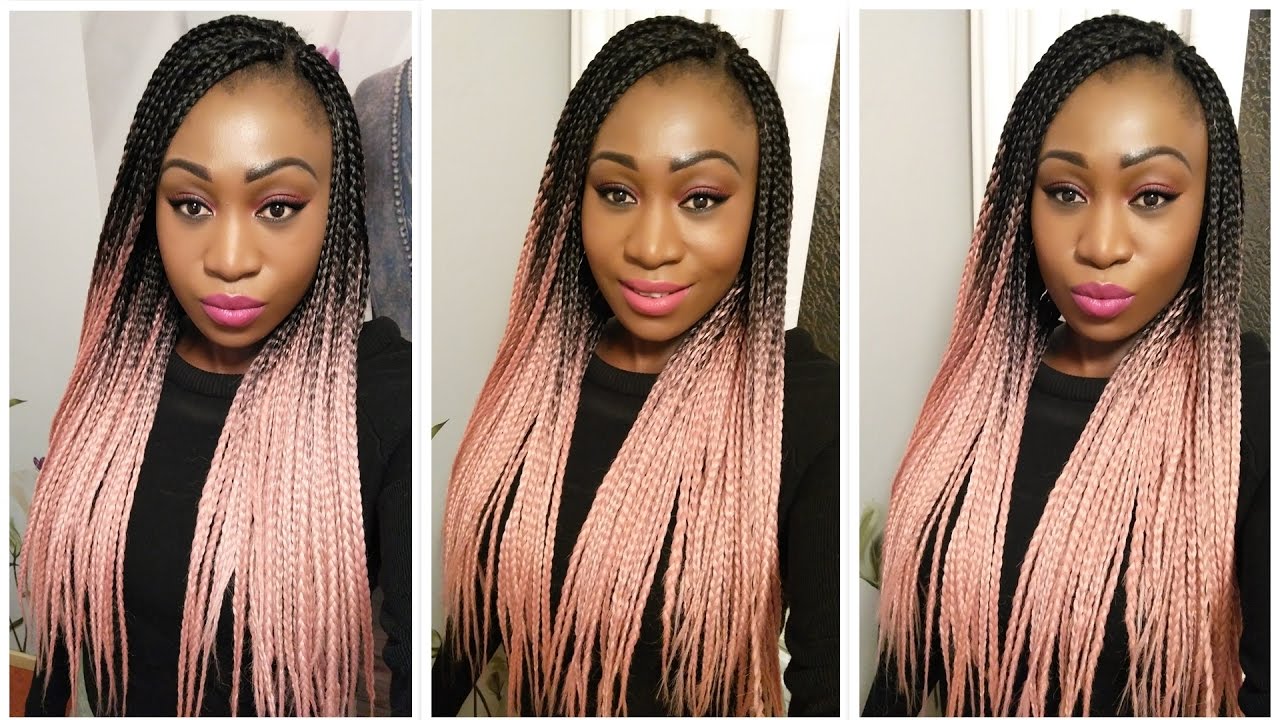 Trança crochet californiana  preto com rosa  2017 / pink ombre crochet braids 2017