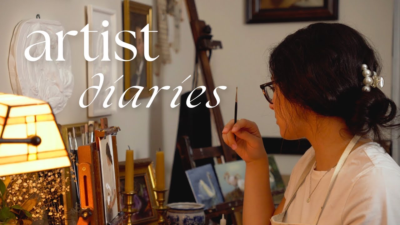 An honest artist diary about getting better 🎀 narrative painting, cozy art vlog, paint with me 🌸