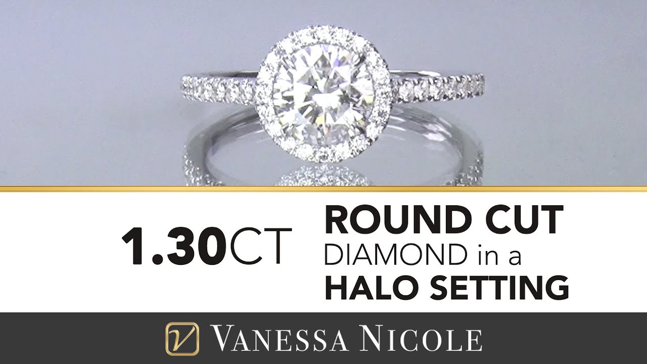 1.30ct ROUND DIAMOND ENGAGEMENT RING | Halo Engagement Ring  |  Vanessa Nicole Jewels