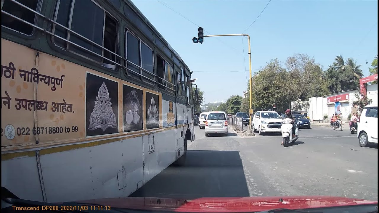 Driving in Pune : Side-swept by a wayward MSRTC Bus