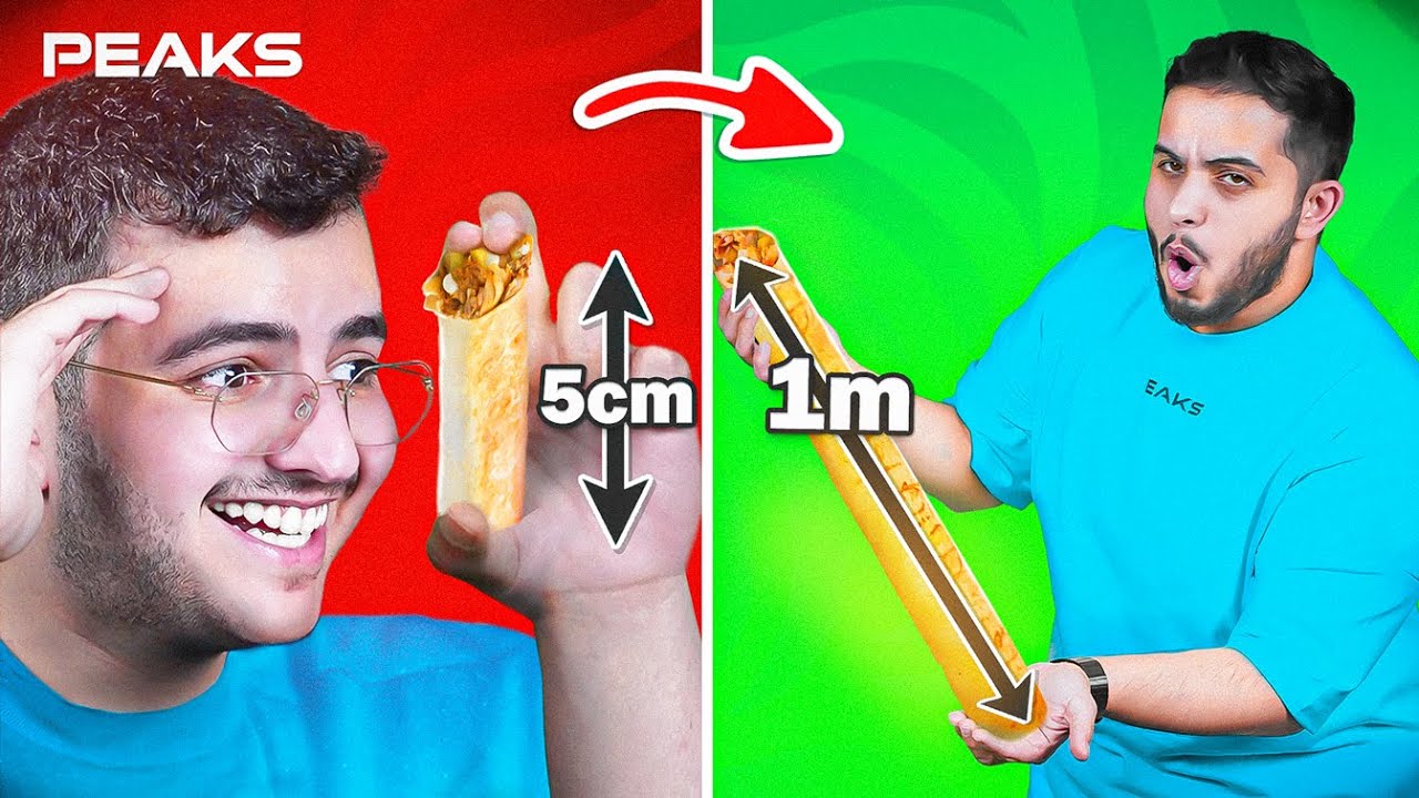 جربنا اطول واقصر شاورما فالرياض ( شاروما طولها 1m )😂