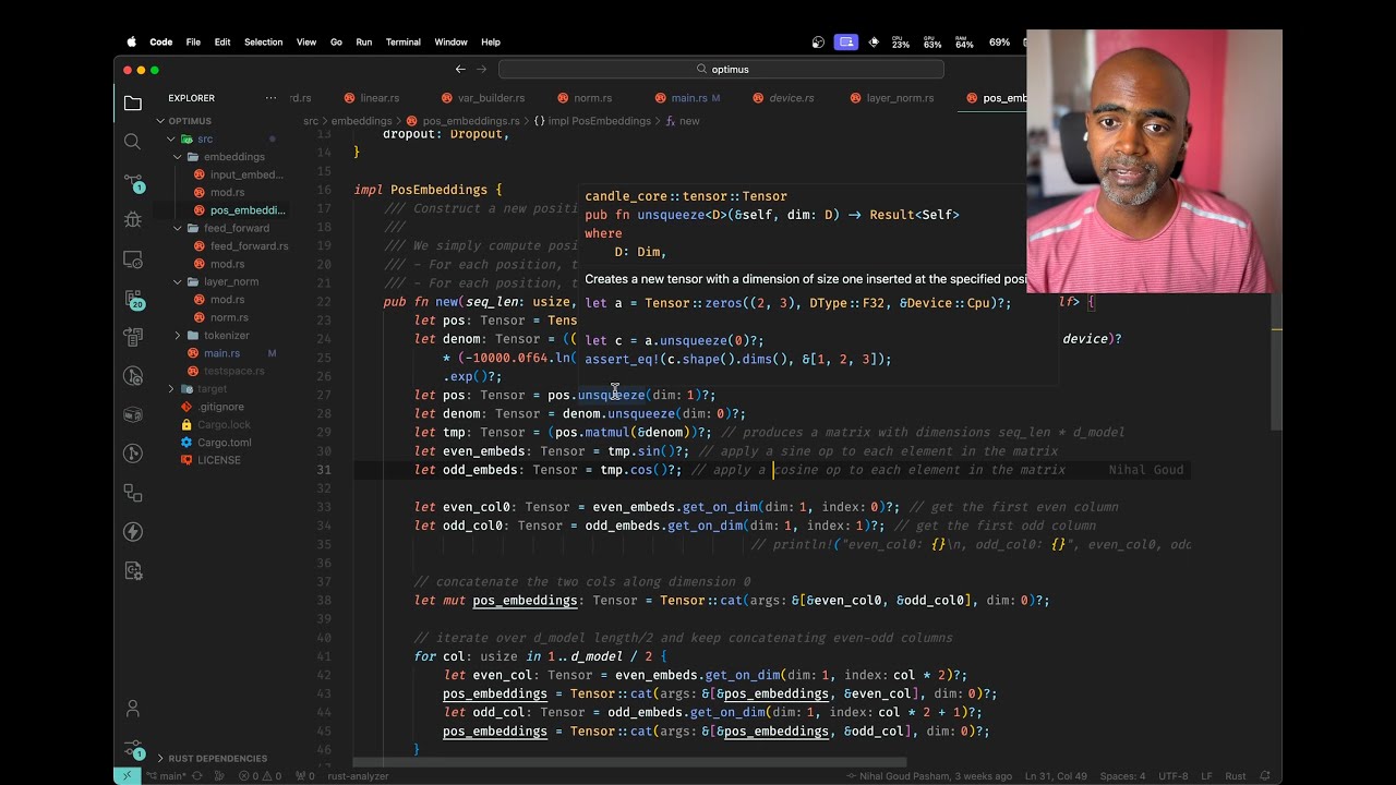 Implementing a transformer with candle + Rust - (Part 1, Input Embeddings)