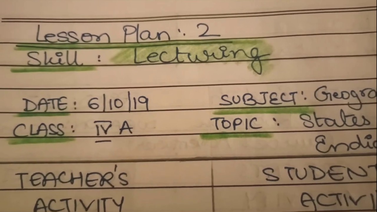 Lecturing skill/ B.ed Micro Teaching/ Lesson Plans/ Social Science/ Geography/ sample plan
