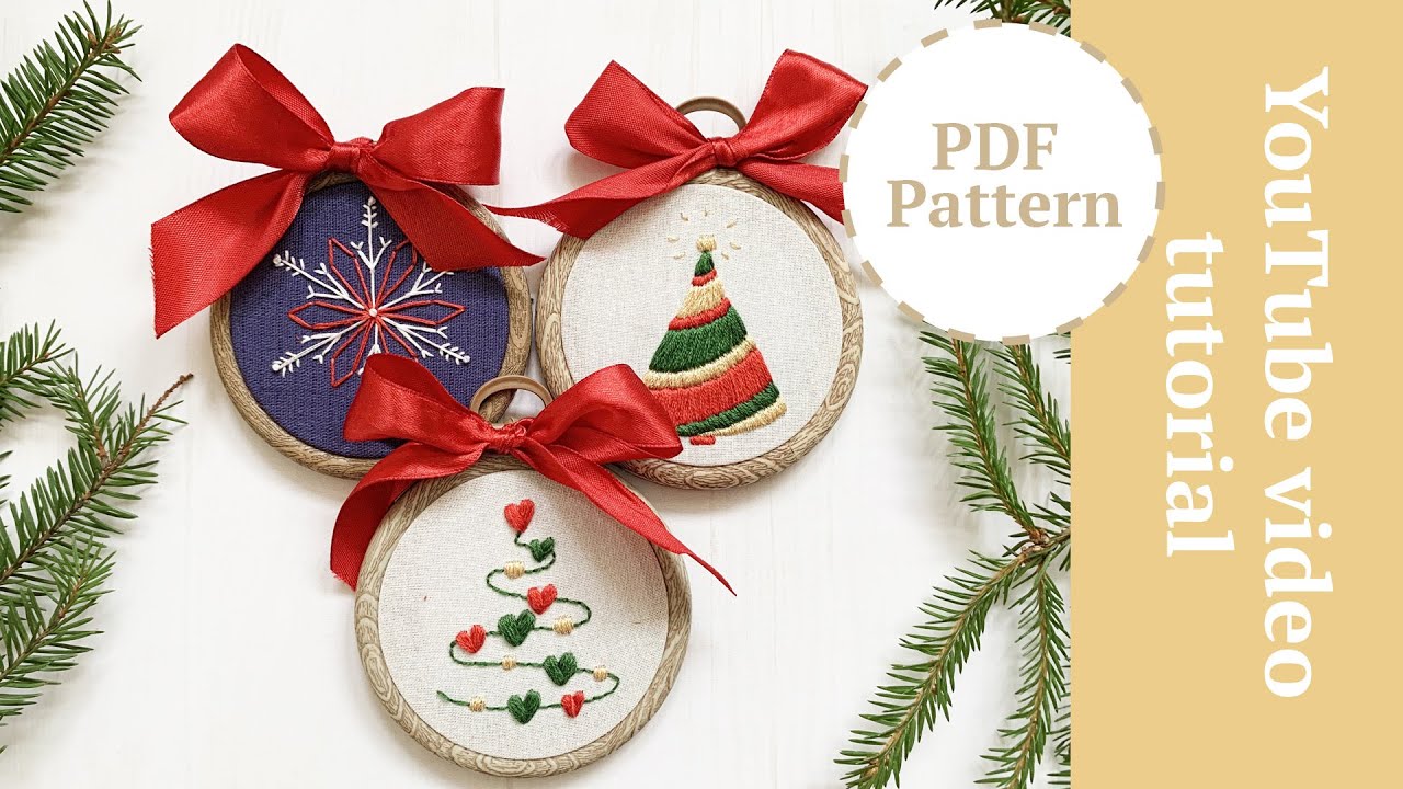 Christmas Holiday embroidery, snowflake and Christmas tree embroidery designs. Новогодняя вышивка.
