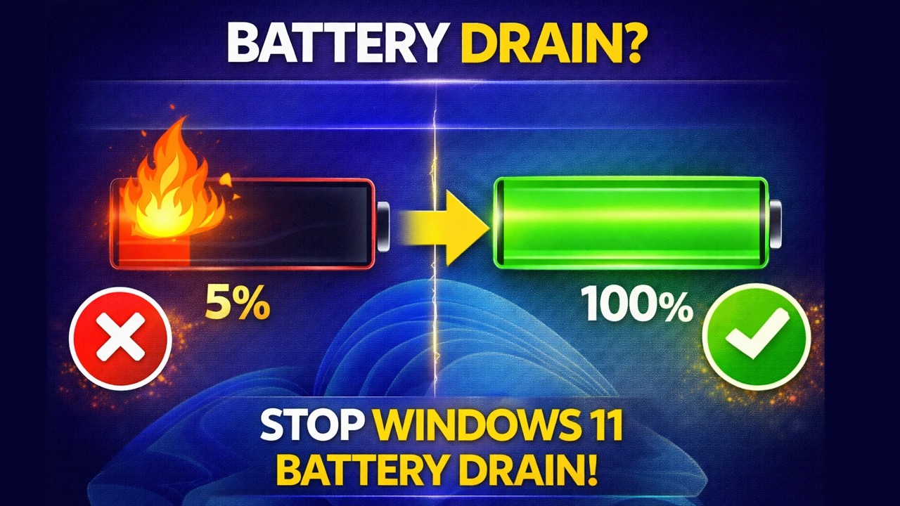 STOP Windows 11 Battery Drain! (Official 2026 Fix) 🔋🔥