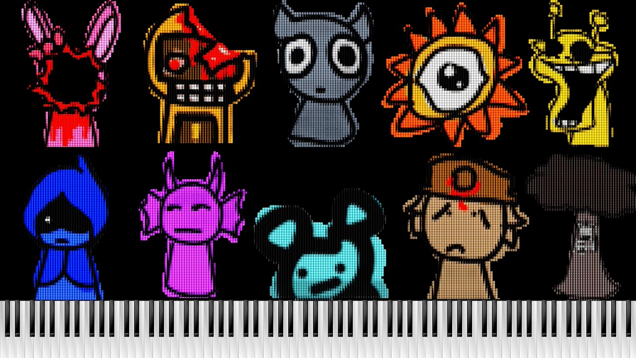 Incredibox Sprunki: Sprunky Dunky Mod Showcase 🤪 Drawn with Piano Notes #piano #sprunki #music