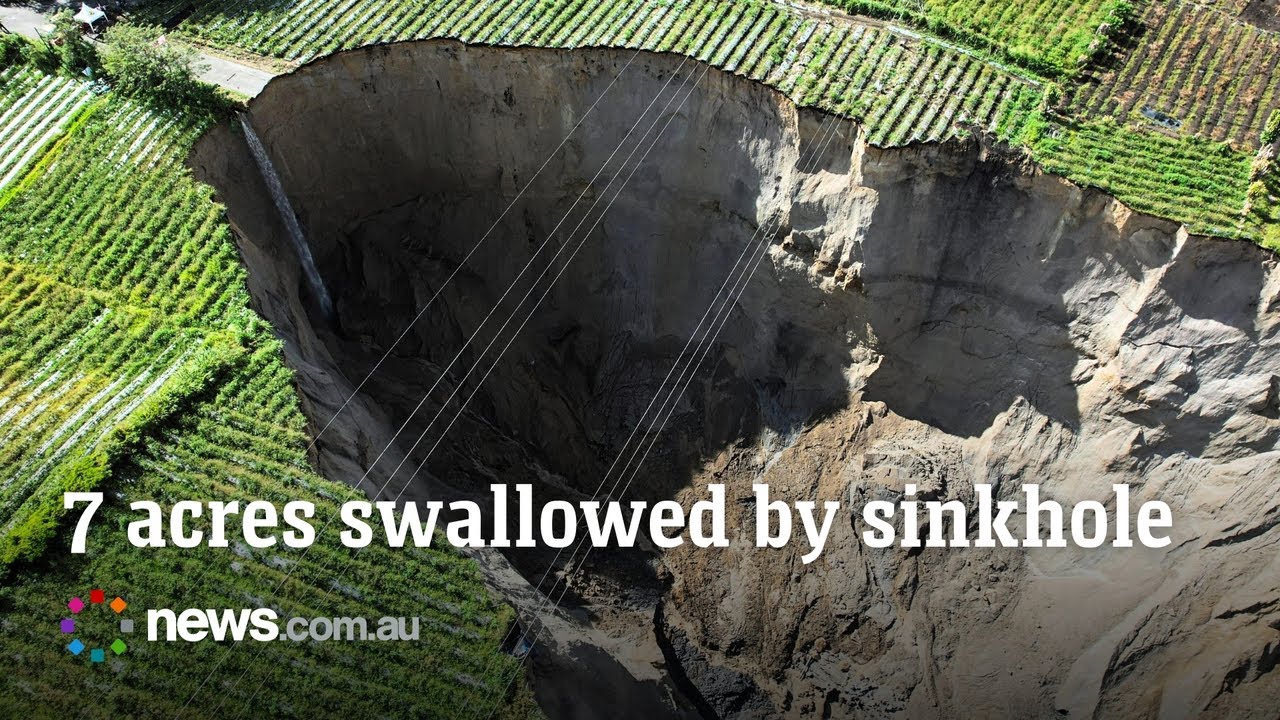 Inside the massive 7 acre Indonesian sinkhole threatening to swallow a village