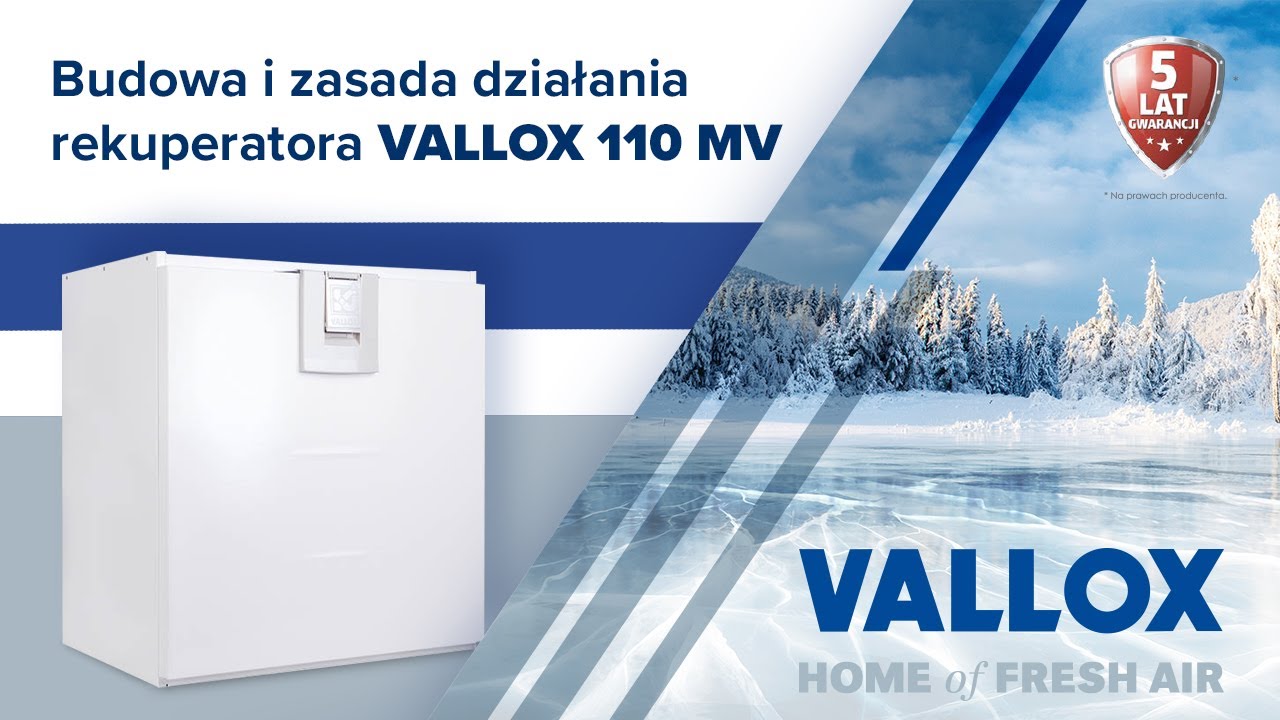 Vallox - Budowa i zasady działania rekuperatorów VALLOX na przykładzie modelu 110 MV