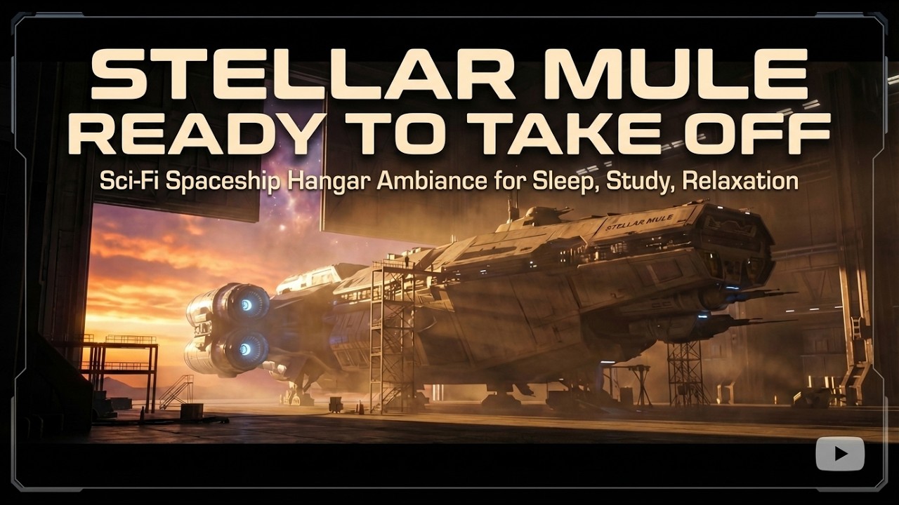 Stellar Mule Ready to Take Off | Sci-Fi Spaceship Hangar Ambiance for Sleep, Study, Relaxation