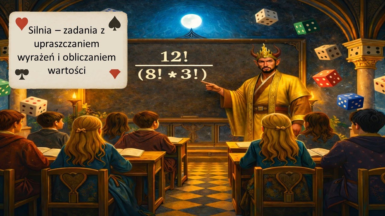 Silnia – zadania z upraszczaniem wyrażeń i obliczaniem wartości