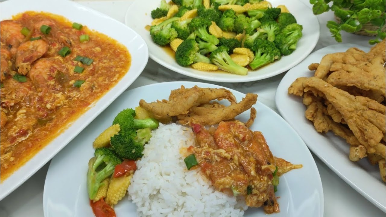 MENU HARIAN (Part 7) UDANG SAUS SINGAPORE, TUMIS BROKOLI JAGUNG, JAMUR KRISPI