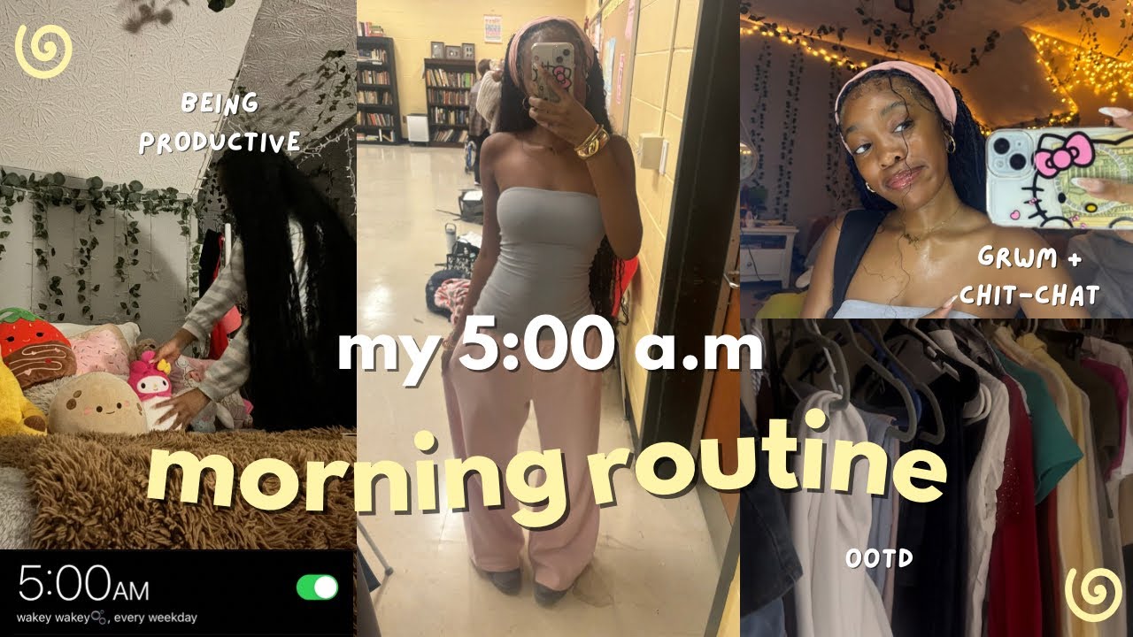 5AM *highschool* MORNING ROUTINE | productive and realistic, ootd, chit-chat