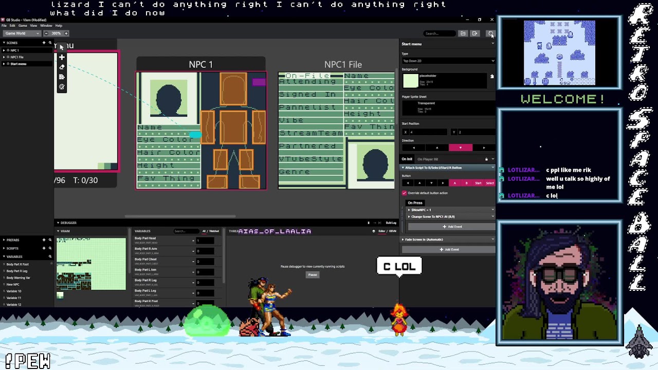 Making a Pixel Png Tuber then Game Dev in GB Studio for VJam!
