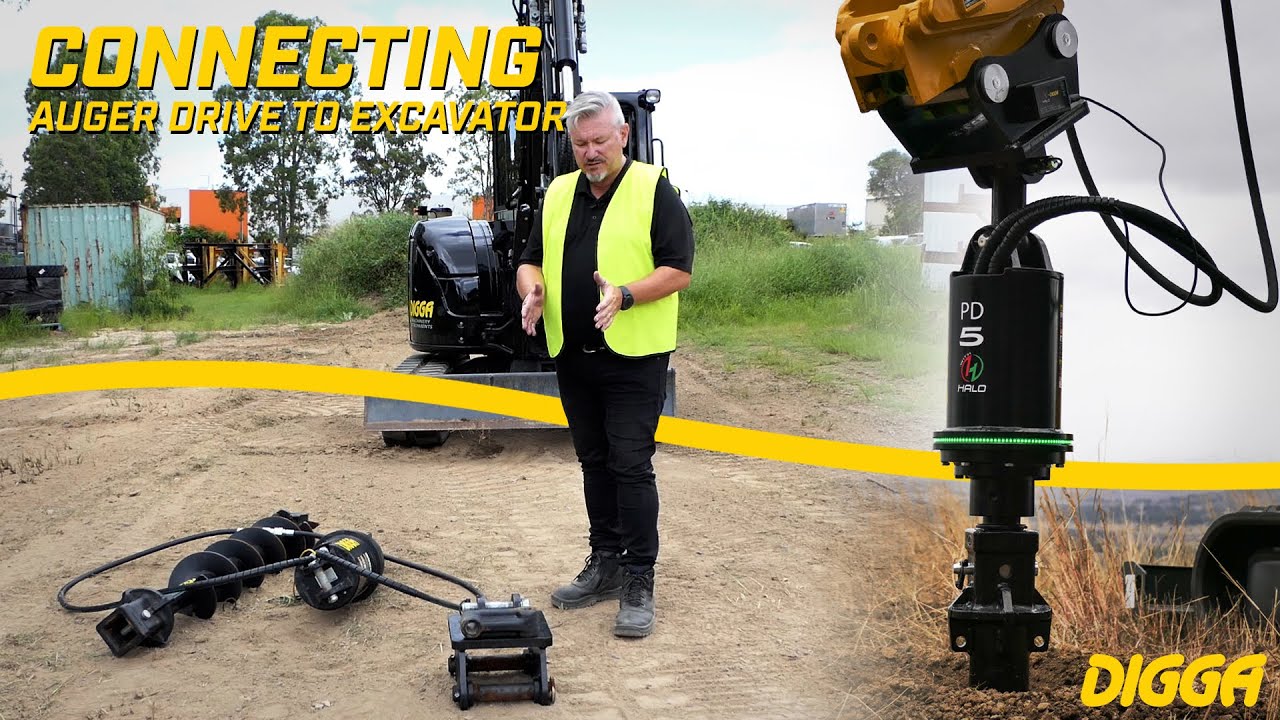 How to connect a Digga Auger Drive to an Excavator